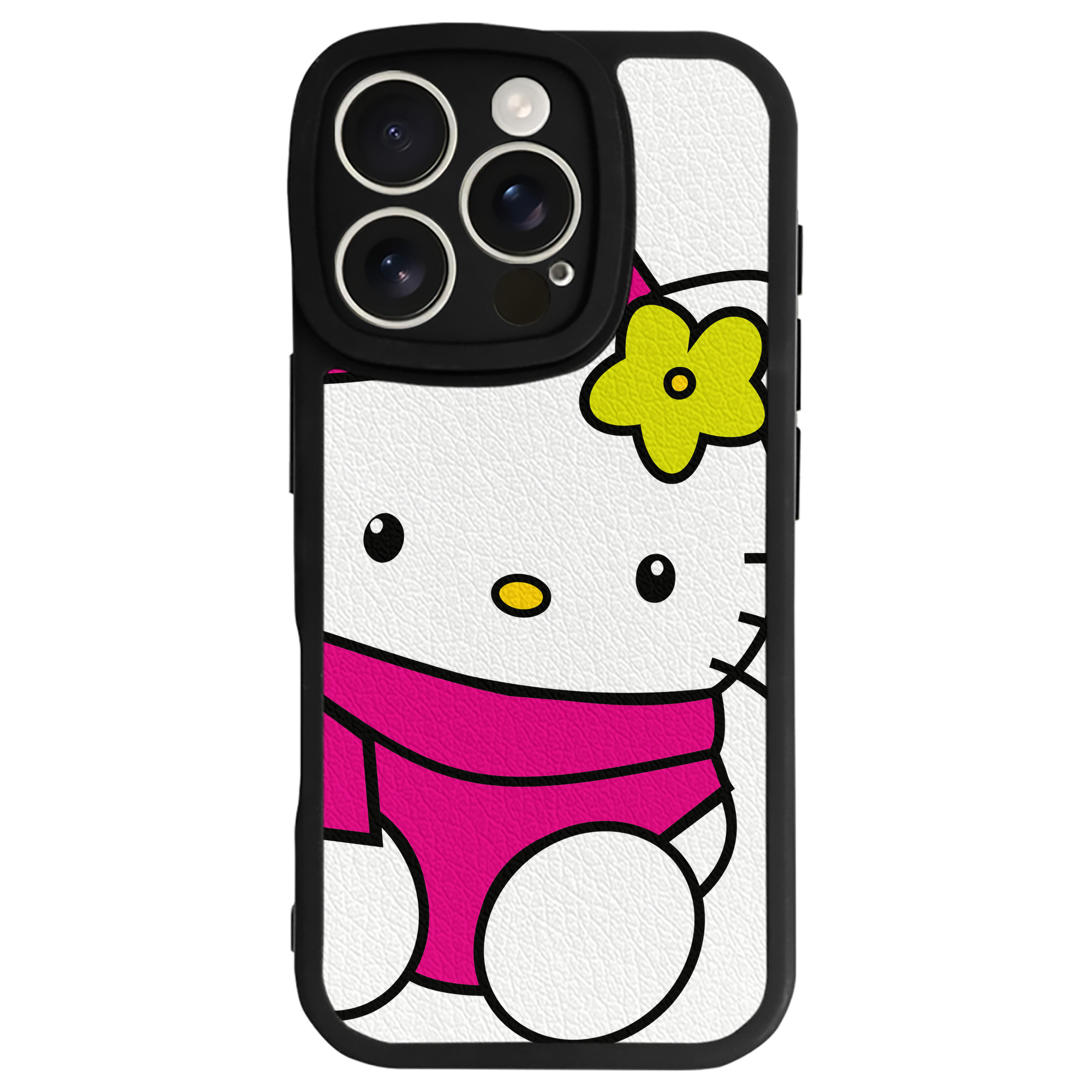 （画像用） Hello Kitty ハローキティ 【iPhone 16シリーズ対応】シリコンスマホケース（レザー調） 材質：シリコン